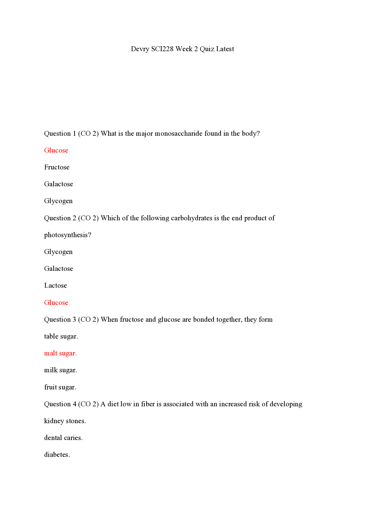 Preview image of Devry SCI228 Week 2 Quiz (New)/ Devry SCI228 Week 2 Quiz (New) document